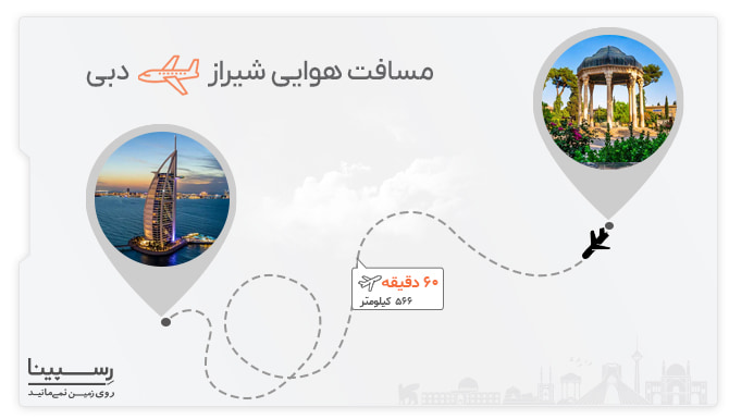 مدت زمان پرواز شیراز دبی