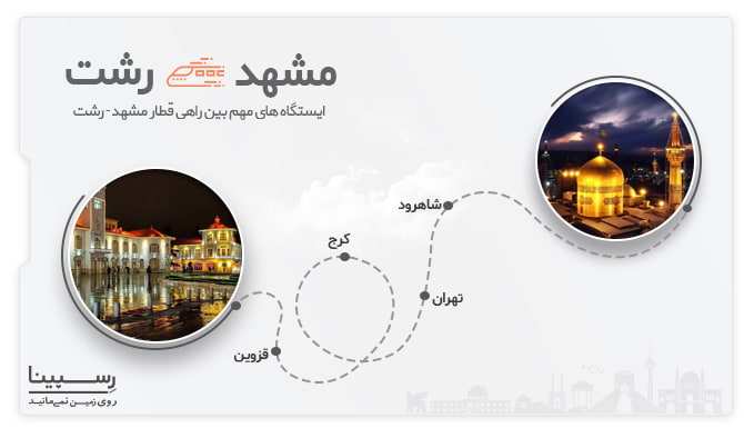 لیست ایستگاه های مهم بین راهی قطار مشهد رشت 