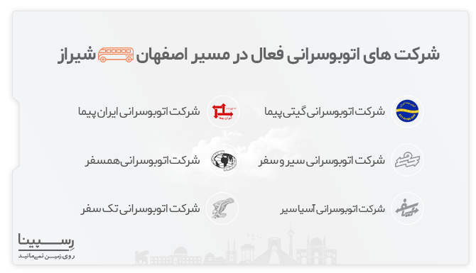 بلیط اتوبوس اصفهان به شیراز