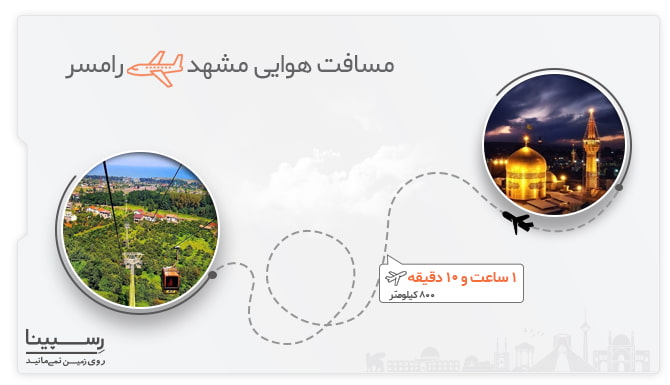فاصله هوایی مشهد تا رامسر