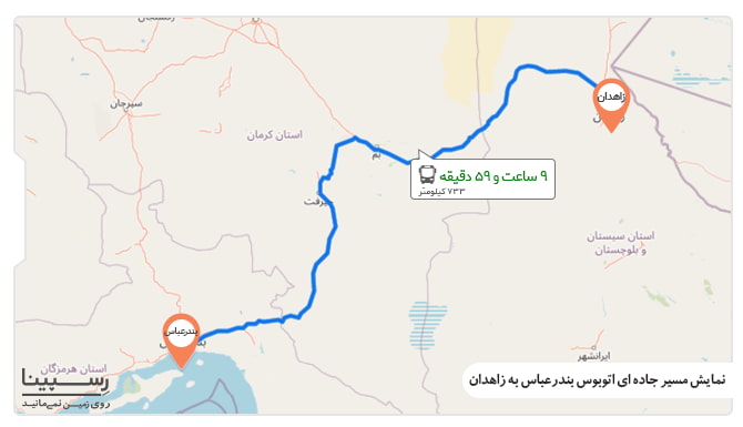 مسیر جاده ای بندرعباس زاهدان