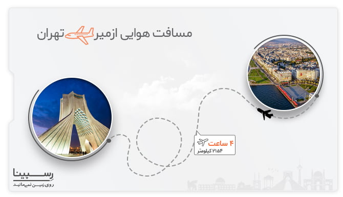 مسیر هوایی ازمیر تهران