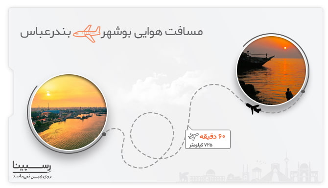 فاصله هوایی بوشهر تا بندرعباس