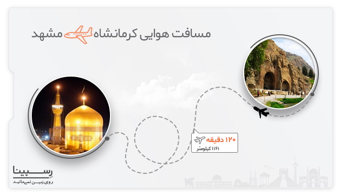 مسیر پرواز کرمانشاه به مشهد