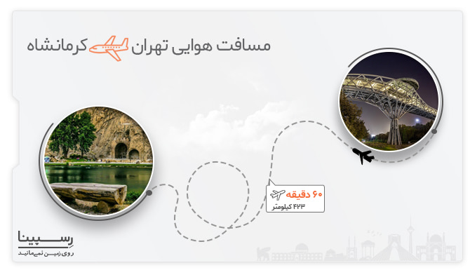 مسافت و مدت زمان پرواز هواپیما تهران به کرمانشاه